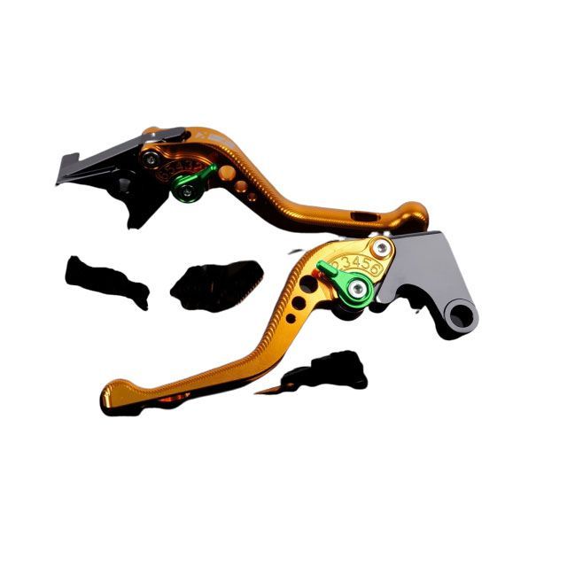 SPEEDRA アルミビレットアジャストレバーセット 3Dショート（レバー本体：ゴールド） アジャスター グリーン HO0405347-GN メーカー在庫あり SPEEDRA レバー バイク