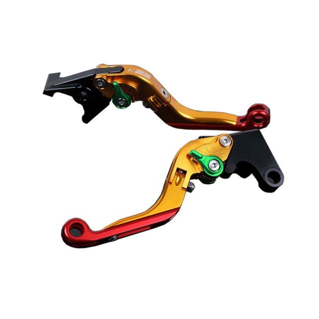 SPEEDRA アルミビレットアジャストレバーセット 可倒延長式（レバー本体：ゴールド） アジャスター グリーン エクステンション レッド HO0405886-GNRD SPEEDRA レバー バイク CBR600F CB600F