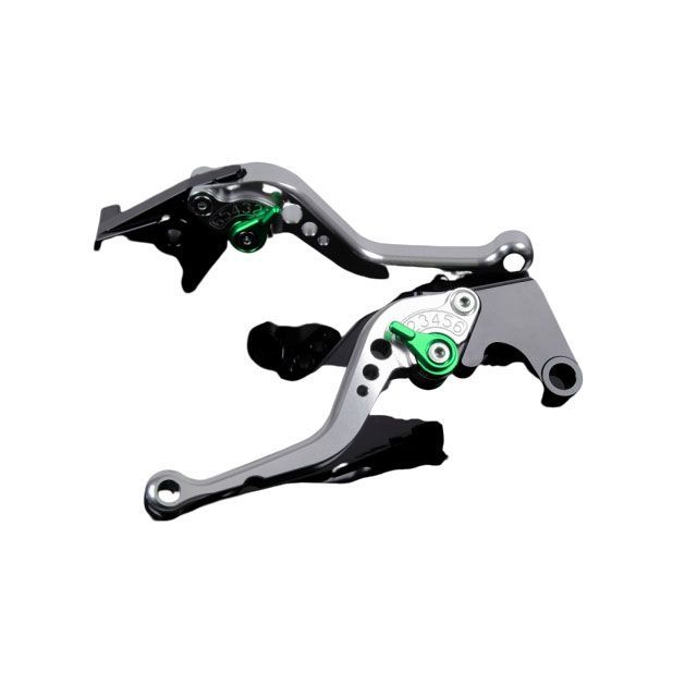 SPEEDRA アルミビレットアジャストレバーセット スタンダードショート（レバー本体：シルバー） アジャスター グリーン HO0406249-GN SPEEDRA レバー バイク