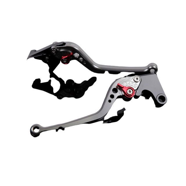SPEEDRA アルミビレットアジャストレバーセット スタンダードロング（レバー本体：チタン） アジャスター レッド KA0404084-RD SPEEDRA レバー バイク