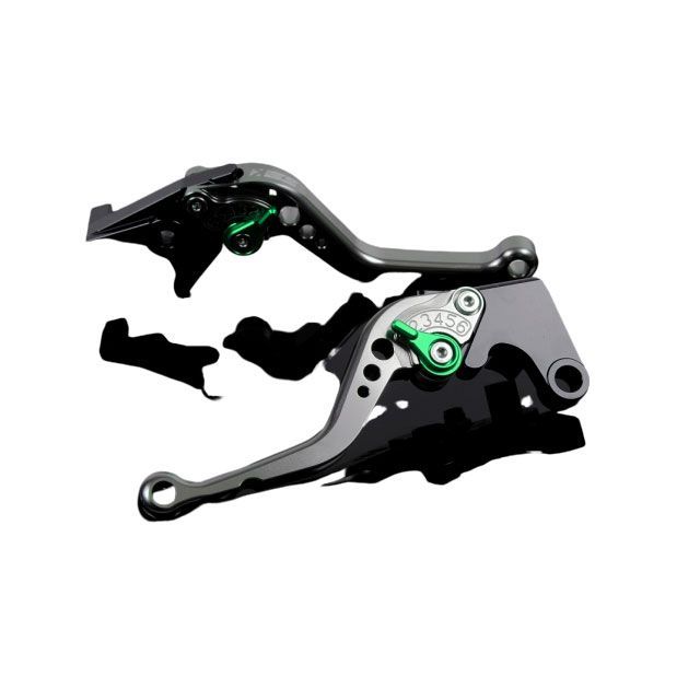 SPEEDRA アルミビレットアジャストレバーセット スタンダードショート（レバー本体：チタン） アジャスター グリーン KA0404091-GN メーカー在庫あり SPEEDRA レバー バイク