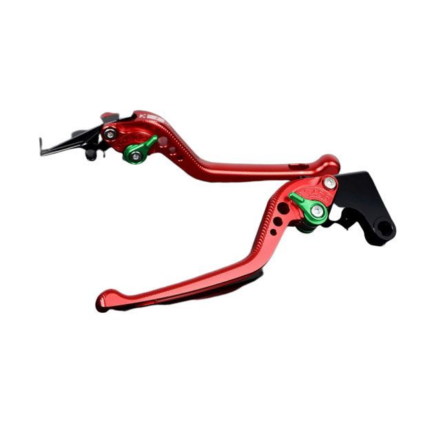 SPEEDRA アルミビレットアジャストレバーセット 3Dロング（レバー本体：レッド） アジャスター グリーン KA0404648-GN SPEEDRA レバー バイク