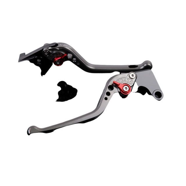 SPEEDRA アルミビレットアジャストレバーセット 3Dロング（レバー本体：チタン） アジャスター レッド KA0404684-RD SPEEDRA レバー バイク