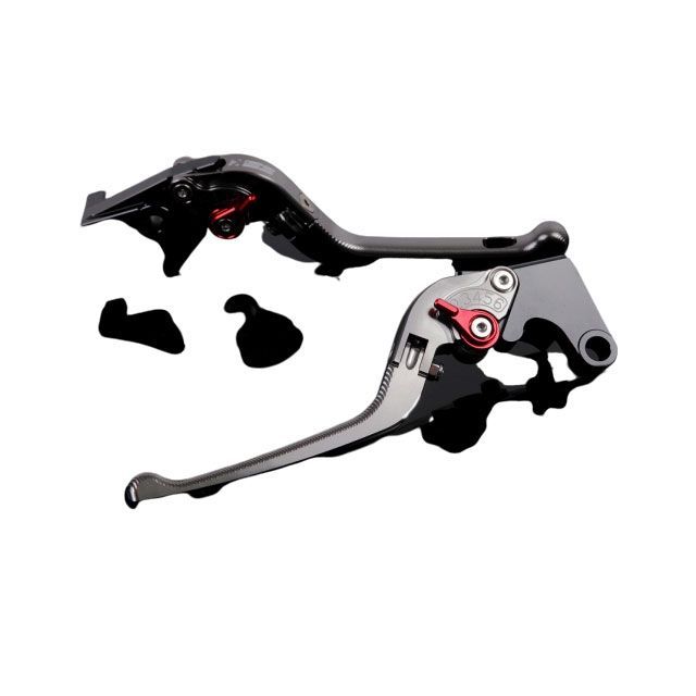 SPEEDRA アルミビレットアジャストレバーセット 3D可倒式（レバー本体：チタン） アジャスター レッド KA0406995-RD メーカー在庫あり SPEEDRA レバー バイク