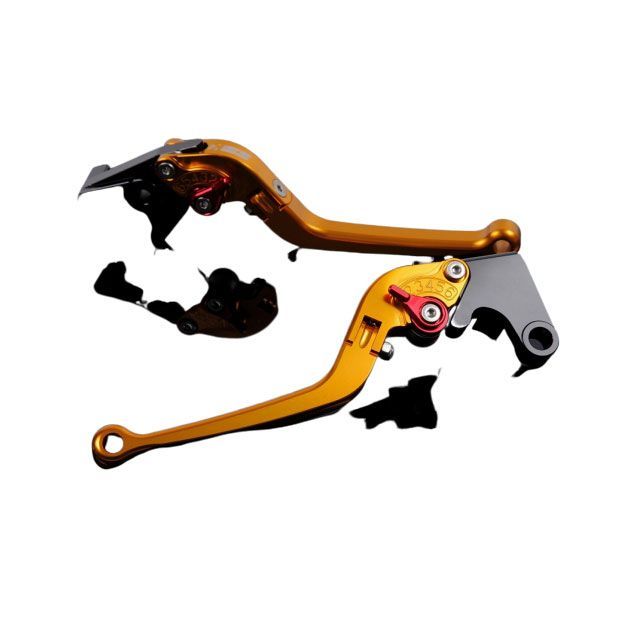 SPEEDRA アルミビレットアジャストレバーセット スタンダード可倒式（レバー本体：ゴールド） アジャスター レッド SU0400693-RD SPEEDRA レバー バイク