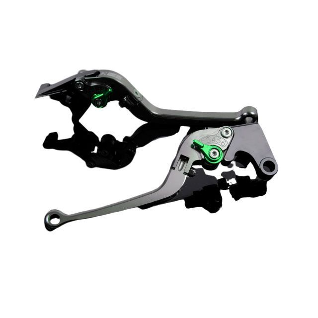 SPEEDRA アルミビレットアジャストレバーセット スタンダード可倒式（レバー本体：チタン） アジャスター グリーン SU0402958-GN SPEEDRA レバー バイク