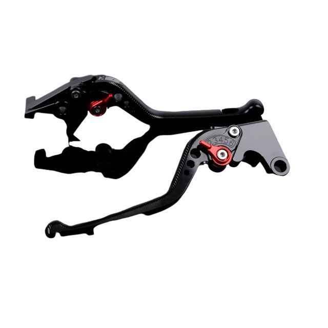 SPEEDRA アルミビレットアジャストレバーセット 3Dロング（レバー本体：グリーン） アジャスター レッド SU0404748-RD SPEEDRA レバー バイク B-KING