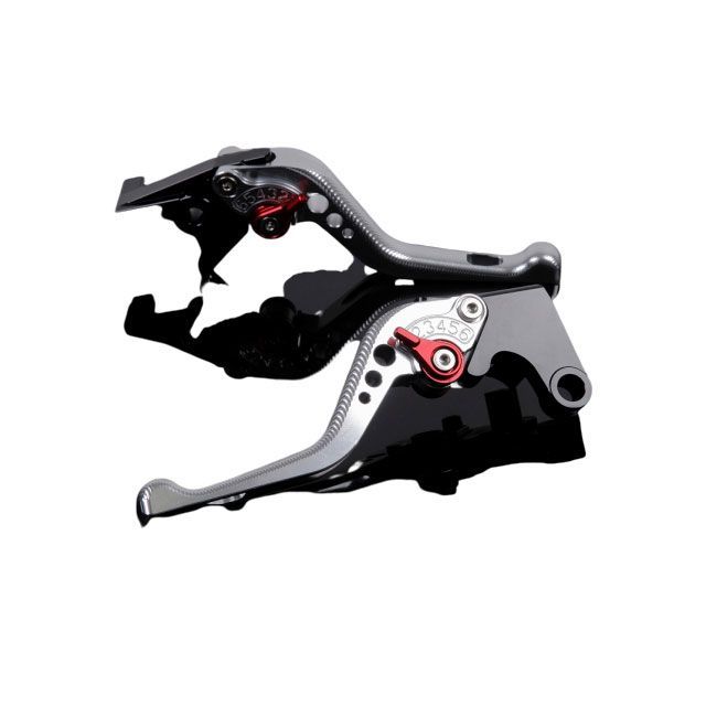 SPEEDRA アルミビレットアジャストレバーセット 3Dショート（レバー本体：シルバー） アジャスター レッド SU0405479-RD SPEEDRA レバー バイク GSX-R1000