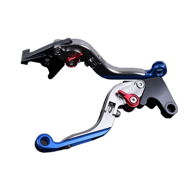SPEEDRA アルミビレットアジャストレバーセット 可倒延長式（レバー本体：チタン） アジャスター レッド エクステンション ブルー SU0405986-RDBE メーカー在庫あり SPEEDRA レバー バイク B-KING