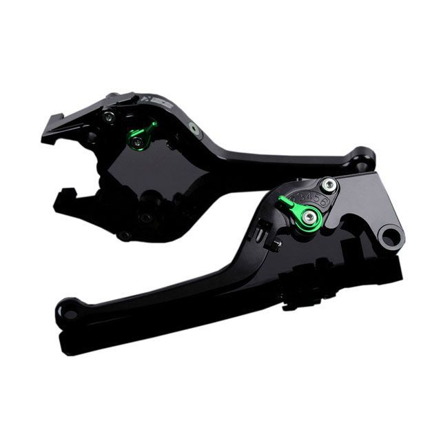 SPEEDRA アルミビレットアジャストレバーセット スタンダード可倒式（レバー本体：ブラック） アジャスター グリーン YA0407123-GN SPEEDRA レバー バイク YZF-R6