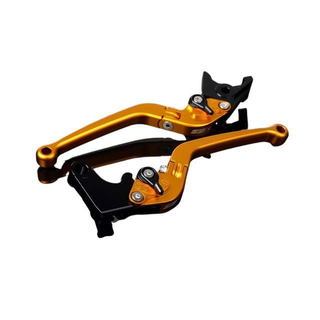 SPEEDRA アルミビレットアジャストレバーセット スタンダード可倒式（レバー本体：マットゴールド） アジャスター マットブラック LVAM018GD-BK SPEEDRA レバー バイク