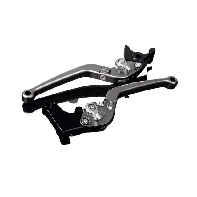 SPEEDRA アルミビレットアジャストレバーセット スタンダード可倒式（レバー本体：マットチタン） アジャスター マットシルバー LVAM018TM-SR SPEEDRA レバー バイク