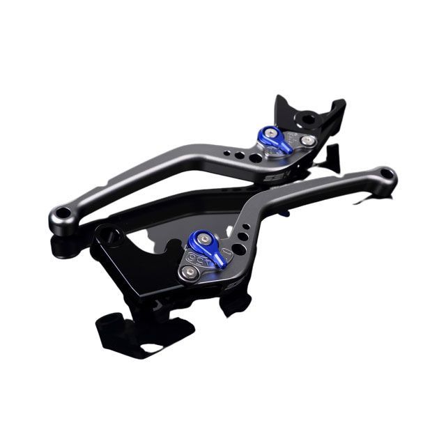 SPEEDRA アルミビレットアジャストレバーセット スタンダードロング（レバー本体：マットチタン） アジャスター マットブルー LVBM027TM-BE SPEEDRA レバー バイク