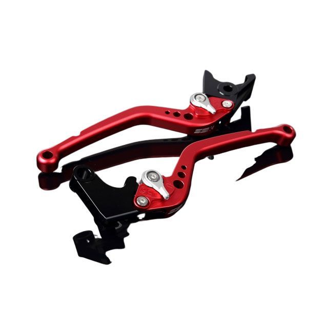 SPEEDRA アルミビレットアジャストレバーセット スタンダードロング（レバー本体：マットレッド） アジャスター マットシルバー LVBM034RD-SR SPEEDRA レバー バイク