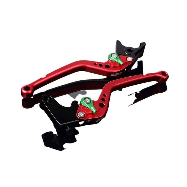SPEEDRA アルミビレットアジャストレバーセット スタンダードロング（レバー本体：マットレッド） アジャスター マットグリーン LVBM044RD-GN SPEEDRA レバー バイク YZF-R1