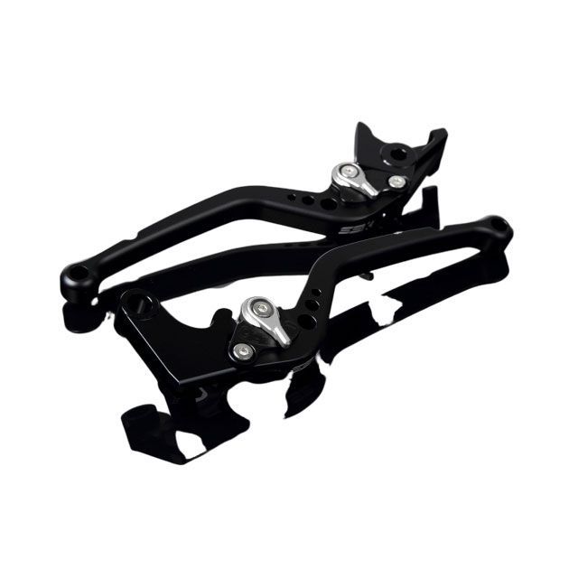 SPEEDRA アルミビレットアジャストレバーセット スタンダードロング（レバー本体：マットブラック） アジャスター マットシルバー LVBM051BK-SR SPEEDRA レバー バイク B-KING