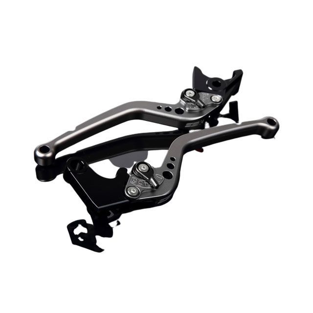SPEEDRA アルミビレットアジャストレバーセット スタンダードロング（レバー本体：マットチタン） アジャスター マットブラック LVBM053TM-BK SPEEDRA レバー バイク