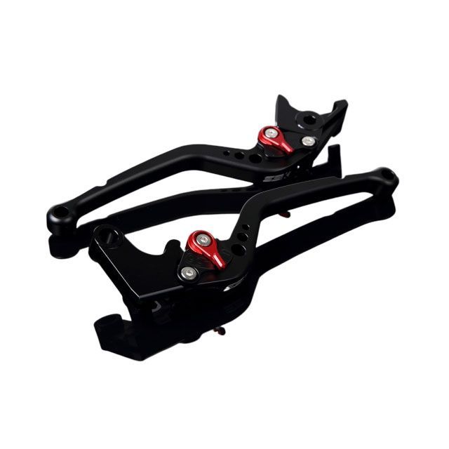 SPEEDRA アルミビレットアジャストレバーセット スタンダードロング（レバー本体：マットブラック） アジャスター マットレッド LVBM058BK-RD SPEEDRA レバー バイク