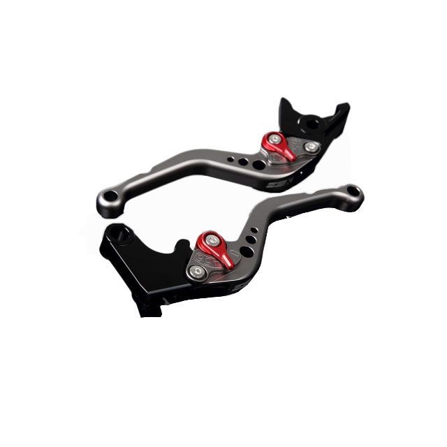 SPEEDRA アルミビレットアジャストレバーセット スタンダードショート（レバー本体：マットチタン） アジャスター マットレッド LVCM021TM-RD メーカー在庫あり SPEEDRA レバー バイク
