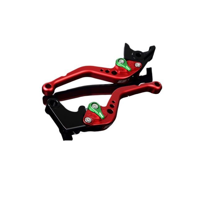 SPEEDRA アルミビレットアジャストレバーセット スタンダードショート（レバー本体：マットレッド） アジャスター マットグリーン LVCM029RD-GN SPEEDRA レバー バイク