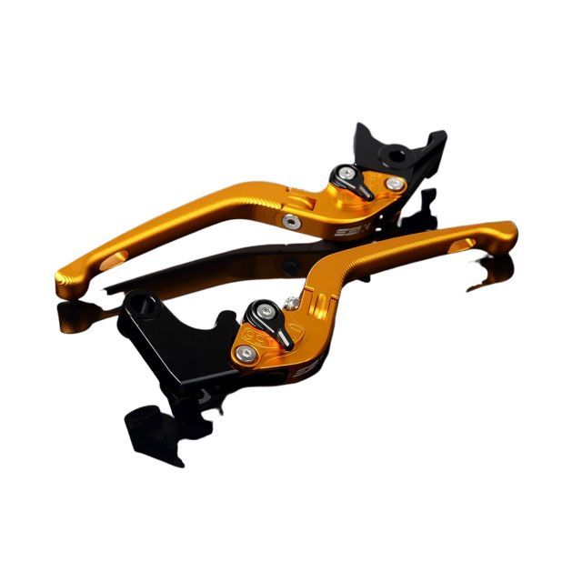 SPEEDRA アルミビレットアジャストレバーセット 3D可倒式（レバー本体：マットゴールド） アジャスター マットブラック LVDM051GD-BK SPEEDRA レバー バイク B-KING