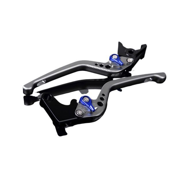 SPEEDRA アルミビレットアジャストレバーセット 3Dロング（レバー本体：マットチタン） アジャスター マットブルー LVEM040TM-BE SPEEDRA レバー バイク YZF-R1 YZF-R6