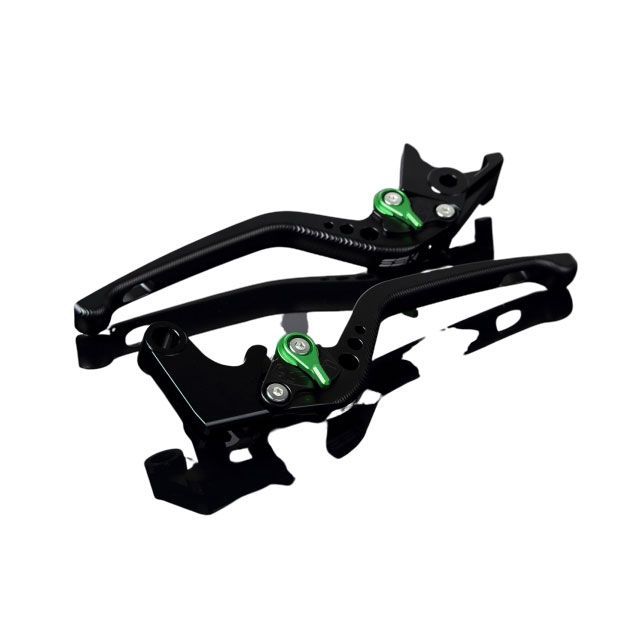 SPEEDRA アルミビレットアジャストレバーセット 3Dロング（レバー本体：マットブラック） アジャスター マットグリーン LVEM041BK-GN SPEEDRA レバー バイク YZF-R1
