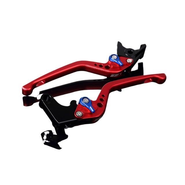 SPEEDRA アルミビレットアジャストレバーセット 3Dロング（レバー本体：マットレッド） アジャスター マットブルー LVEM042RD-BE SPEEDRA レバー バイク YZF-R1