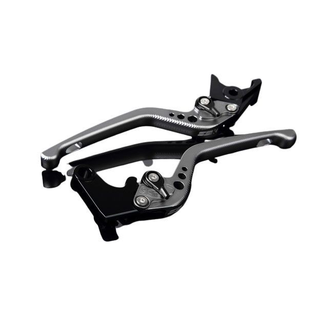 SPEEDRA アルミビレットアジャストレバーセット 3Dロング（レバー本体：マットチタン） アジャスター マットブラック LVEM044TM-BK SPEEDRA レバー バイク YZF-R1