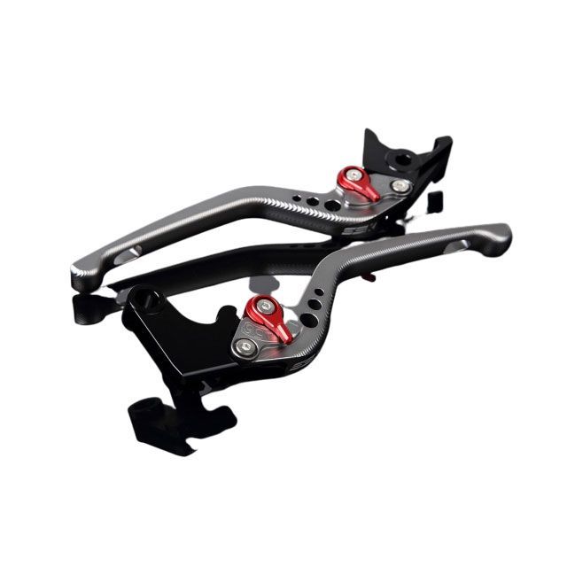 SPEEDRA アルミビレットアジャストレバーセット 3Dロング（レバー本体：マットチタン） アジャスター マットレッド LVEM059TM-RD SPEEDRA レバー バイク