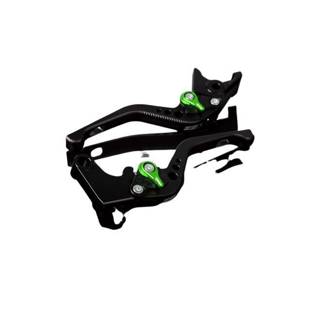 SPEEDRA アルミビレットアジャストレバーセット 3Dショート（レバー本体：マットブラック） アジャスター マットグリーン LVFM021BK-GN SPEEDRA レバー バイク