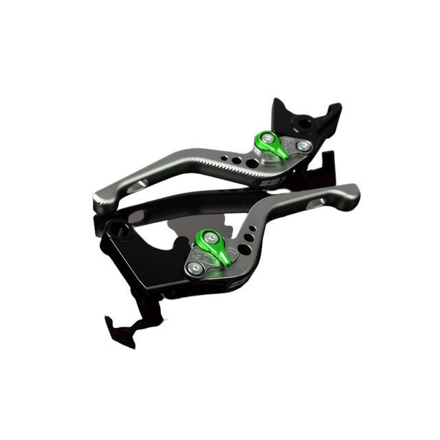 SPEEDRA アルミビレットアジャストレバーセット 3Dショート（レバー本体：マットチタン） アジャスター マットグリーン LVFM026TM-GN SPEEDRA レバー バイク