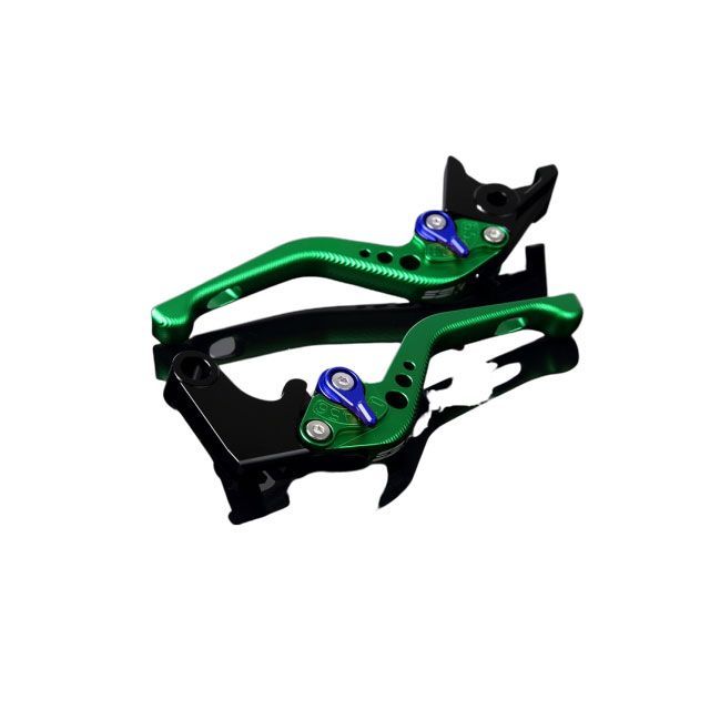 SPEEDRA アルミビレットアジャストレバーセット 3Dショート（レバー本体：マットグリーン） アジャスター マットブルー LVFM042GN-BE SPEEDRA レバー バイク YZF-R1