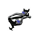 SPEEDRA アルミビレットアジャストレバーセット 3Dショート(レバー本体:マットチタン) アジャスター マットブルー LVFM061TM-BE SPEEDRA レバー バイク HYPERMOTARD 939 SP HYPERMOTARD 821 …(2)