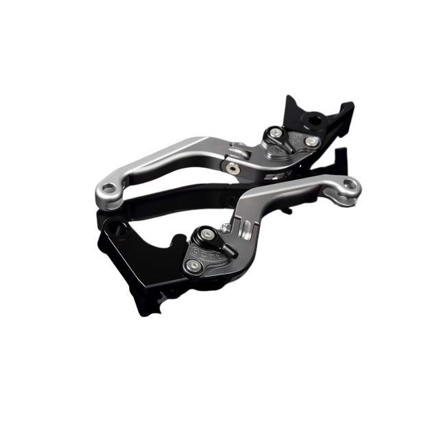 SPEEDRA アルミビレットアジャストレバーセット 可倒延長式（レバー本体：マットチタン） アジャスター マットブラック エクステンション マットシルバー LVGM008TM-BKSR SPEEDRA レバー バイク CBR600F CB600F