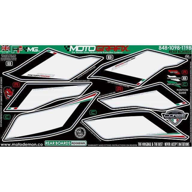 MOTOGRAFIX ボディパッド Rear ドゥカティ タイプ RD008WK MT-RD008WK モトグラフィックス ドレスアップ・カバー バイク 848/1098/1198