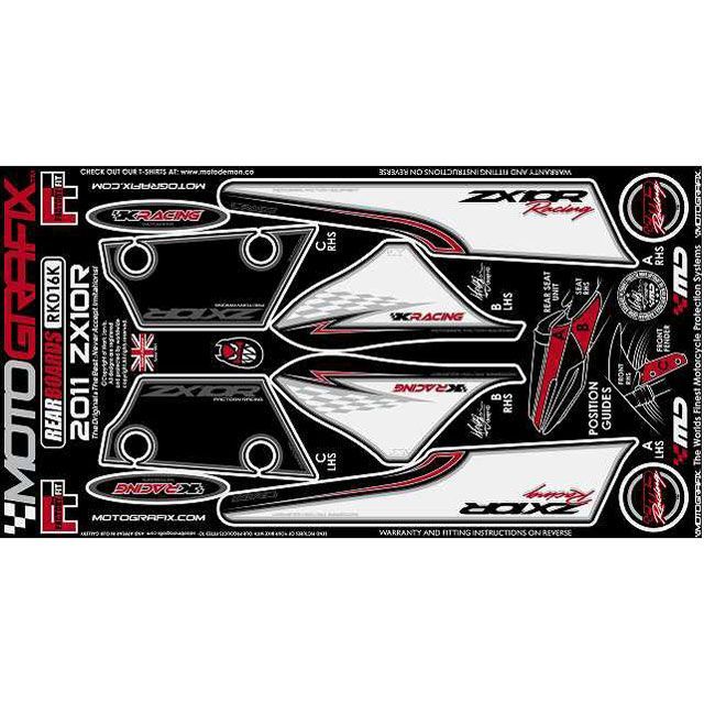 MOTOGRAFIX ボディパッド Front Fender＆Rear カワサキ タイプ RK016K MT-RK016K モトグラフィックス ドレスアップ・カバー バイク ZX-10R