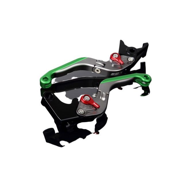SPEEDRA アルミビレットアジャストレバーセット 可倒延長式（レバー本体：マットチタン） アジャスター マットレッド エクステンション マットグリーン LVGM008TM-RDGN SPEEDRA レバー バイク CBR600F CB600F