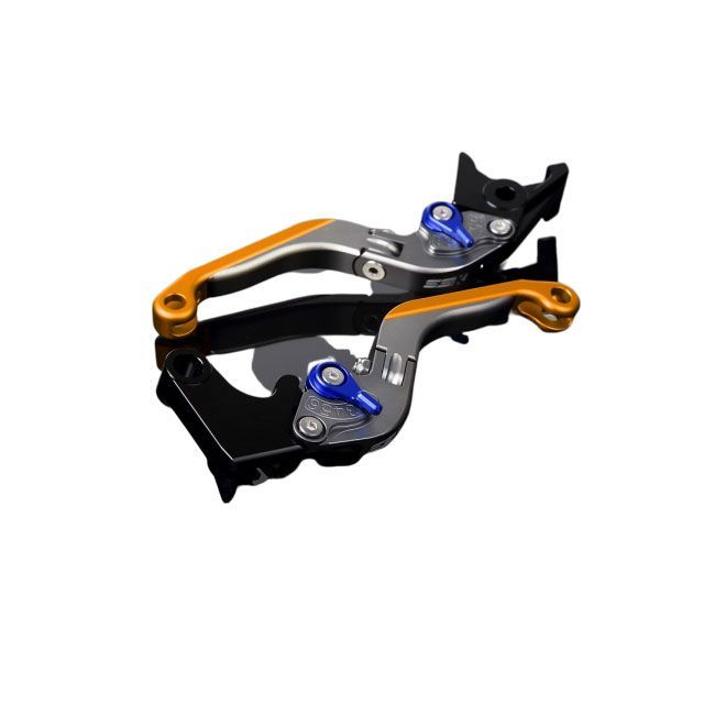 SPEEDRA アルミビレットアジャストレバーセット 可倒延長式（レバー本体：マットチタン） アジャスター マットブルー エクステンション マットゴールド LVGM008TM-BEGD SPEEDRA レバー バイク CBR600F CB600F