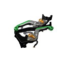 SPEEDRA アルミビレットアジャストレバーセット 可倒延長式(レバー本体:マットチタン) アジャスター マットゴールド エクステンション マットグリーン LVGM013TM-GDGN SPEEDRA レバー バイク(2)