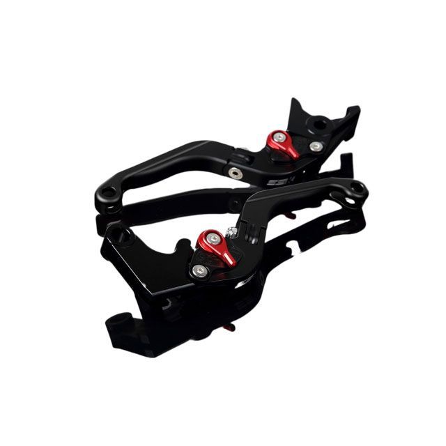 SPEEDRA アルミビレットアジャストレバーセット 可倒延長式（レバー本体：マットブラック） アジャスター マットレッド エクステンション マットブラック LVGM021BK-RDBK SPEEDRA レバー バイク