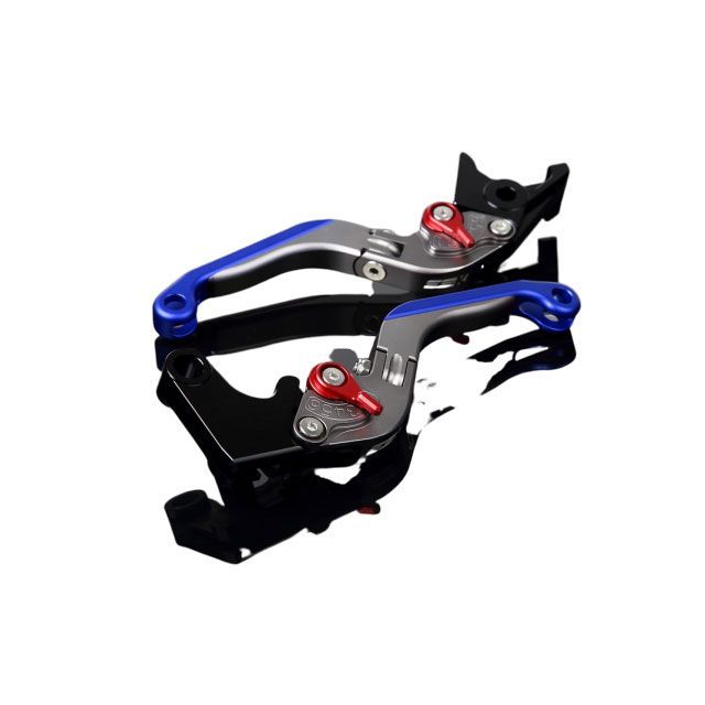 SPEEDRA アルミビレットアジャストレバーセット 可倒延長式（レバー本体：マットチタン） アジャスター マットレッド エクステンション マットブルー LVGM023TM-RDBE SPEEDRA レバー バイク