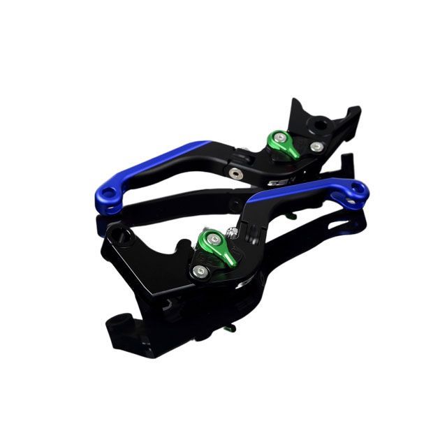 SPEEDRA アルミビレットアジャストレバーセット 可倒延長式（レバー本体：マットブラック） アジャスター マットグリーン エクステンション マットブルー LVGM024BK-GNBE メーカー在庫あり SPEEDRA レバー バイク ZX-6R