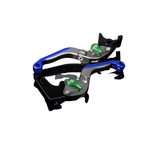 SPEEDRA アルミビレットアジャストレバーセット 可倒延長式（レバー本体：マットチタン） アジャスター マットグリーン エクステンション マットブルー LVGM032TM-GNBE SPEEDRA レバー バイク NMAX