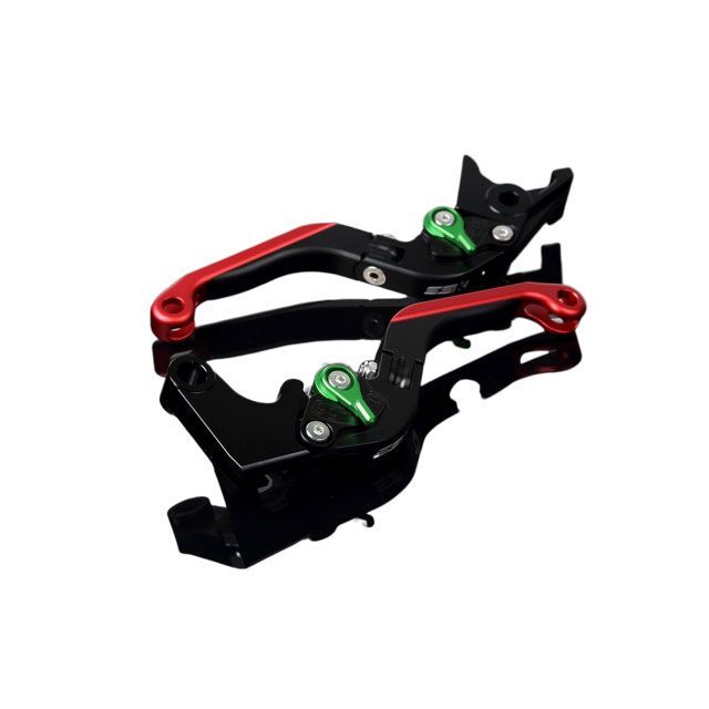 SPEEDRA アルミビレットアジャストレバーセット 可倒延長式（レバー本体：マットブラック） アジャスター マットグリーン エクステンション マットレッド LVGM049BK-GNRD SPEEDRA レバー バイク GSX-R1000