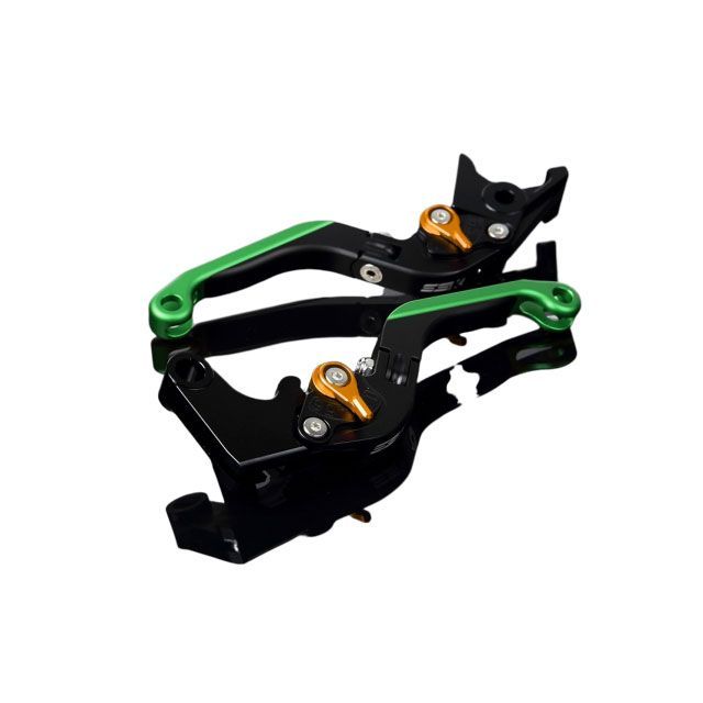 SPEEDRA アルミビレットアジャストレバーセット 可倒延長式（レバー本体：マットブラック） アジャスター マットゴールド エクステンション マットグリーン LVGM050BK-GDGN SPEEDRA レバー バイク GSX-R600 GSX-R7…