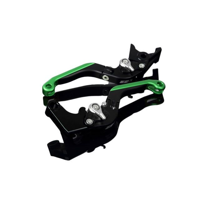 SPEEDRA アルミビレットアジャストレバーセット 可倒延長式（レバー本体：マットブラック） アジャスター マットシルバー エクステンション マットグリーン LVGM053BK-SRGN SPEEDRA レバー バイク