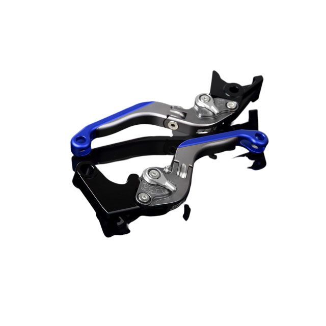 SPEEDRA アルミビレットアジャストレバーセット 可倒延長式（レバー本体：マットチタン） アジャスター マットシルバー エクステンション マットブルー LVGM053TM-SRBE SPEEDRA レバー バイク