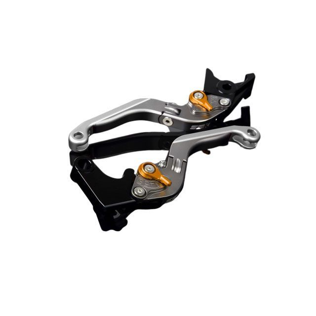 SPEEDRA アルミビレットアジャストレバーセット 可倒延長式（レバー本体：マットチタン） アジャスター マットゴールド エクステンション マットシルバー LVGM053TM-GDSR SPEEDRA レバー バイク