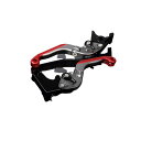 SPEEDRA アルミビレットアジャストレバーセット 可倒延長式(レバー本体:マットチタン) アジャスター マットブラック エクステンション マットレッド LVGM068TM-BKRD SPEEDRA レバー バイク(2)
